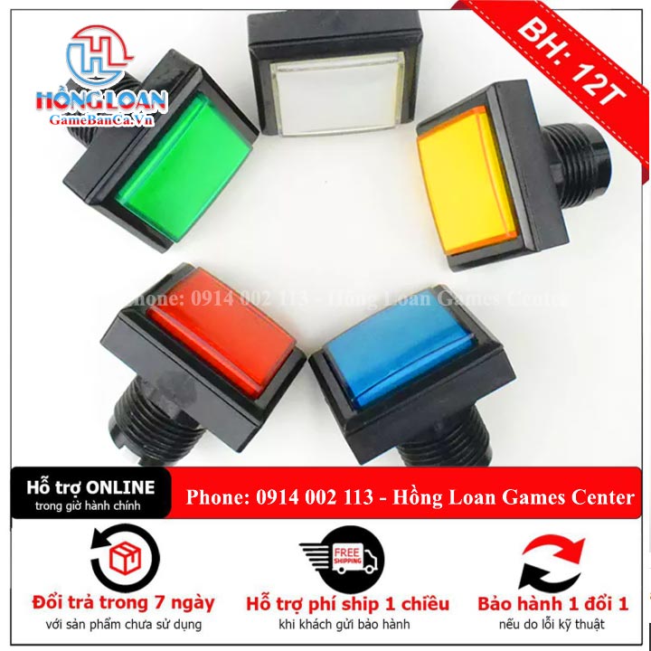 Nút Vuông Nút Nhấn Được Chiếu Sáng Với Công Tắc Micro Cho Máy Chơi Game Arcade